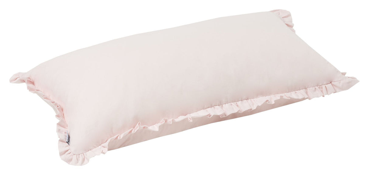 Hoppekids oblong pillow with ruffles, pink, Winter Wonderland