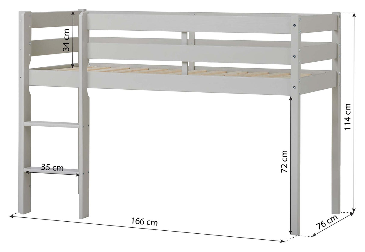 ECO Comfort mid-high bed incl. slatted base 70x160 cm, Dove Gray