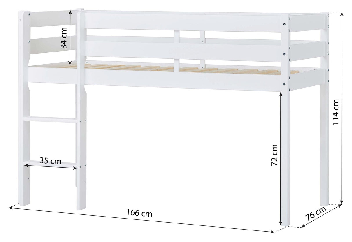 ECO Comfort mid-high bed incl. slatted base 70x160 cm, White