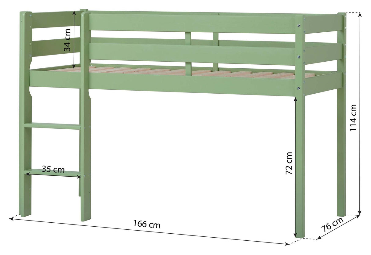 ECO Comfort mid-high bed incl. slatted base 70x160 cm, Pale Green