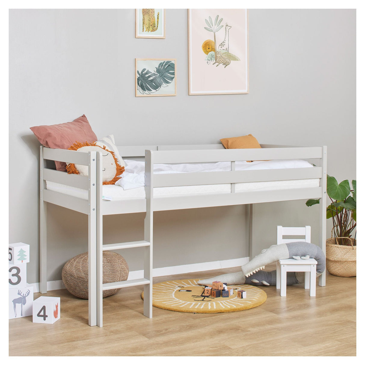 ECO Comfort mid-high bed incl. slatted base 90x200 cm, Dove Gray