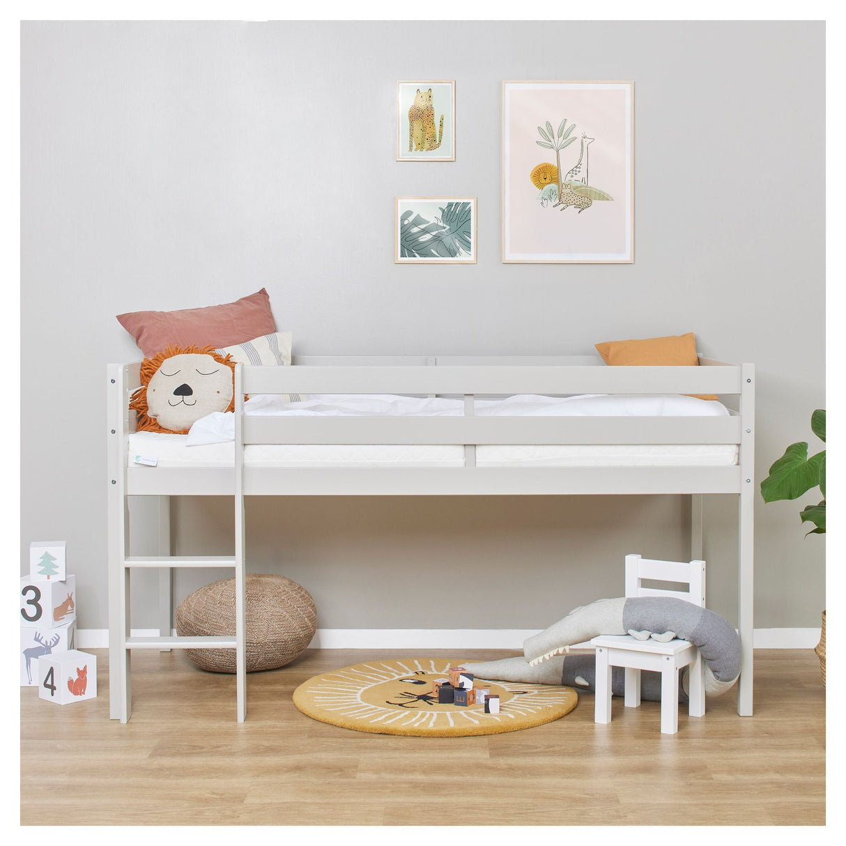 ECO Comfort mid-high bed incl. slatted base 90x200 cm, Dove Gray