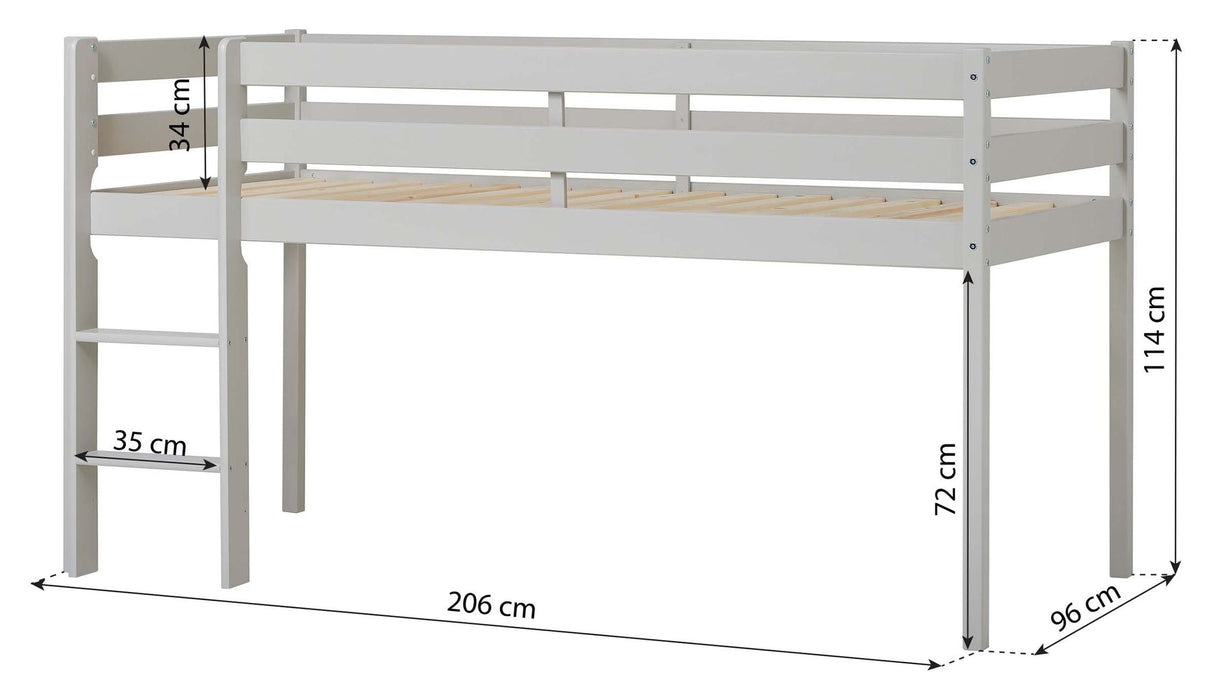 ECO Comfort mid-high bed incl. slatted base 90x200 cm, Dove Gray