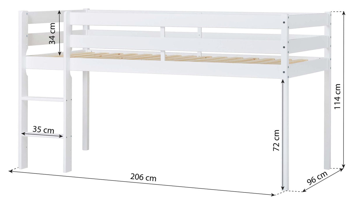 ECO Comfort mid-high bed incl. Lamella base 90x200 cm, White