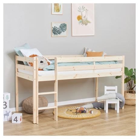 ECO Comfort semi-high bed incl. slatted base 90x200 cm, Nature