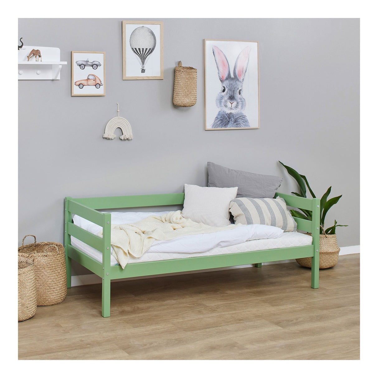 Hoppekids ECO Comfort Junior Bed 70x160 - Pale Green