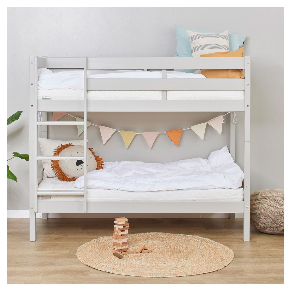 ECO Comfort bunk bed incl. slatted base 70x160 cm, Dove Gray