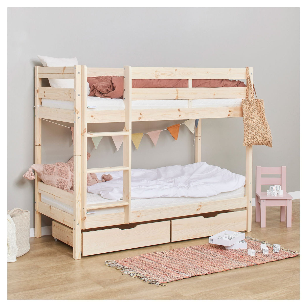 ECO Comfort bunk bed incl. slatted base 70x160 cm, Nature