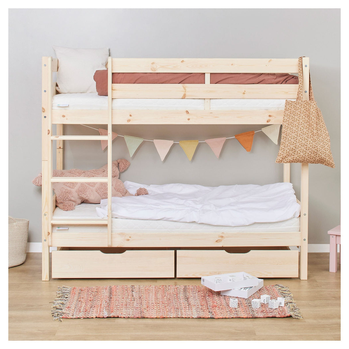 ECO Comfort bunk bed incl. slatted base 70x160 cm, Nature