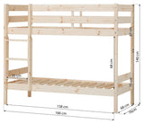 ECO Comfort bunk bed incl. slatted base 70x160 cm, Nature