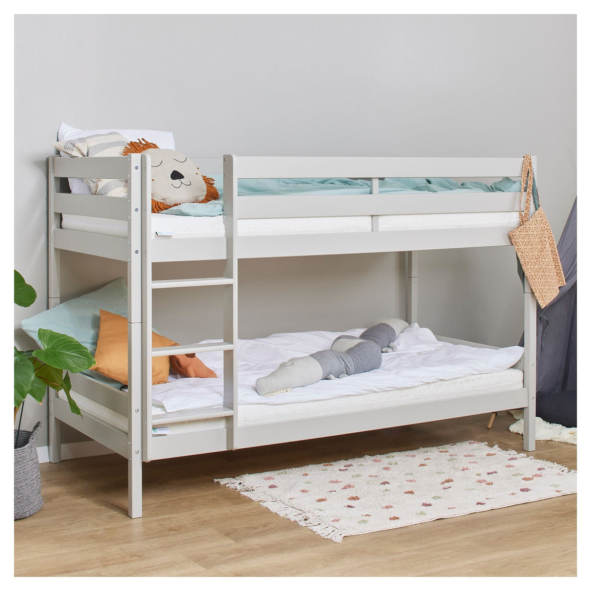 ECO Comfort bunk bed incl. Lamella base 90x200 cm, Dove Gray