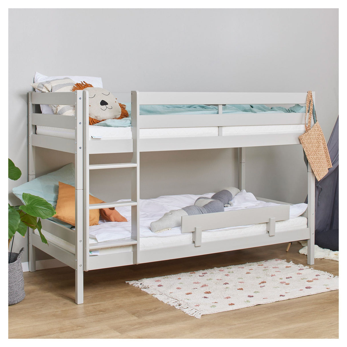 ECO Comfort bunk bed incl. Lamella base 90x200 cm, Dove Gray