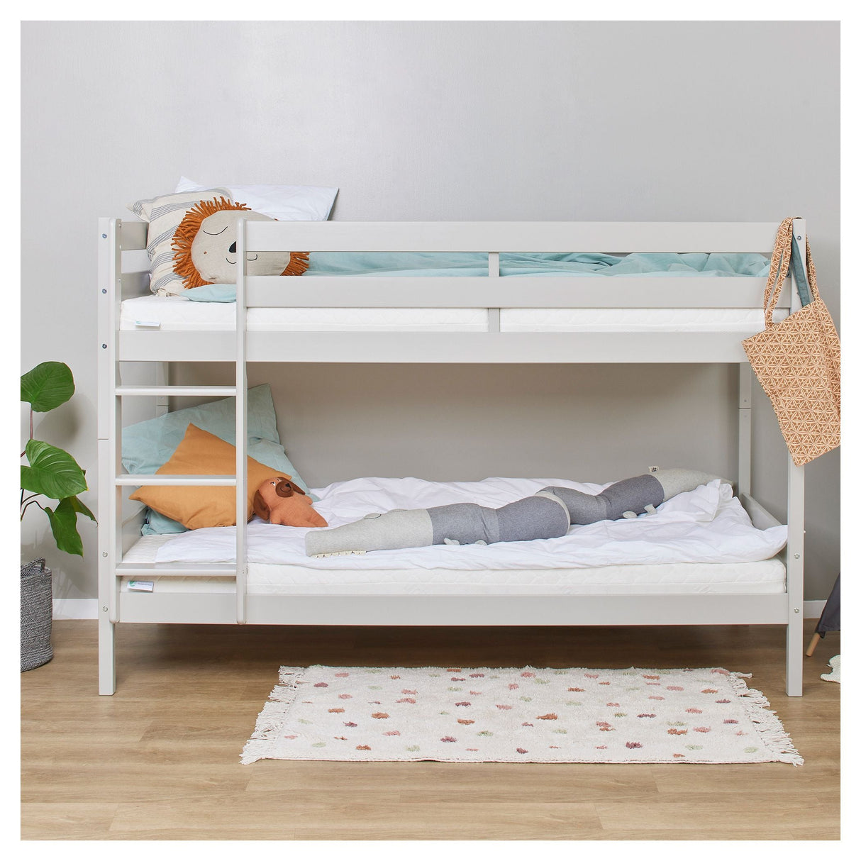 ECO Comfort bunk bed incl. Lamella base 90x200 cm, Dove Gray