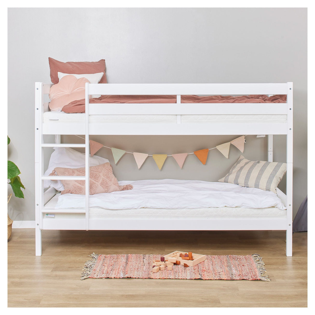 ECO Comfort bunk bed incl. Lamella base 90x200 cm, White