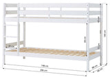 ECO Comfort bunk bed incl. Lamella base 90x200 cm, White