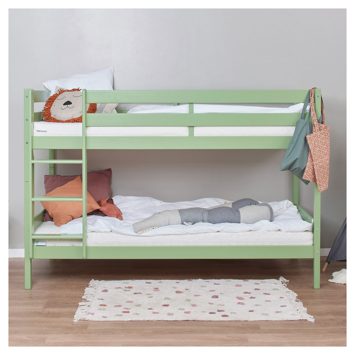 ECO Comfort bunk bed incl. Lamella base 90x200 cm, Pale Green