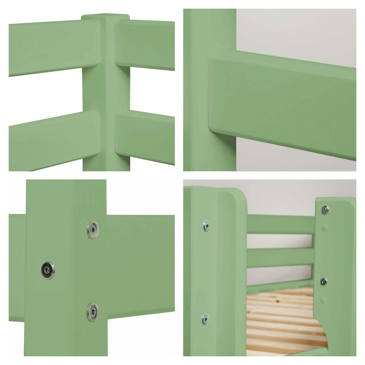 ECO Comfort bunk bed incl. Lamella base 90x200 cm, Pale Green