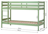 ECO Comfort bunk bed incl. Lamella base 90x200 cm, Pale Green