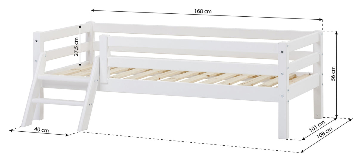 ECO Dream Junior bed n. ladder and bed horse 70x160, White