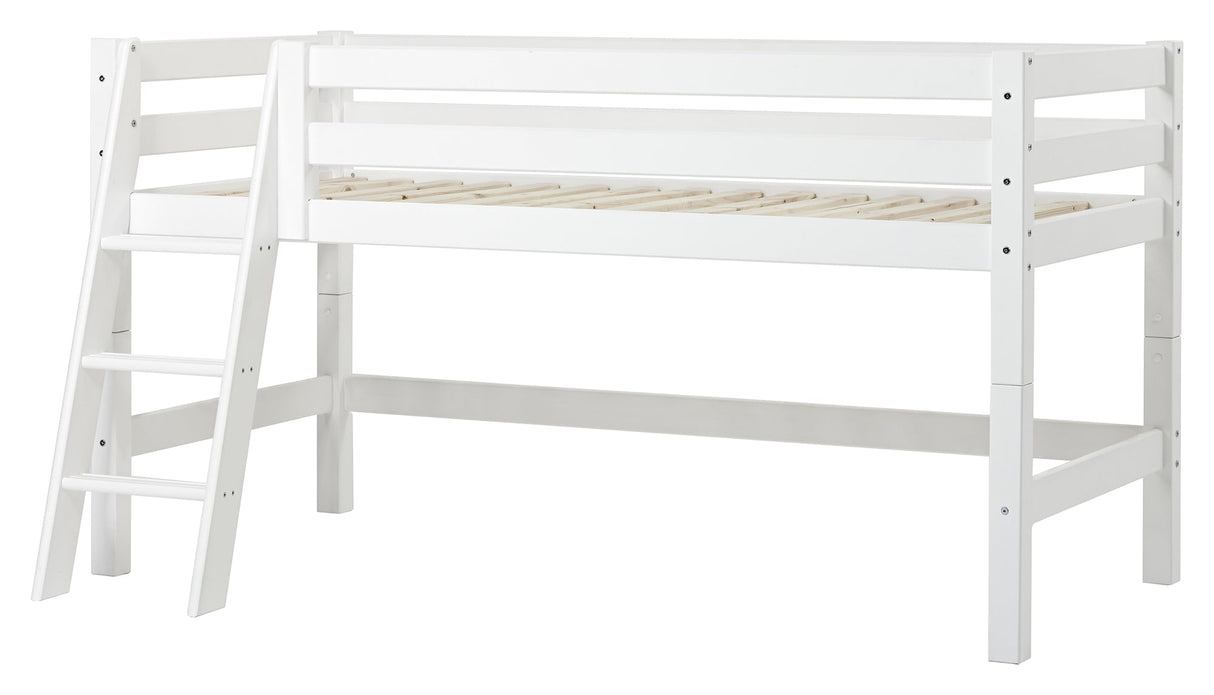 ECO Luxury Half-high bed with ladder 90x200, White