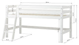 ECO Luxury Half-high bed with ladder 90x200, White