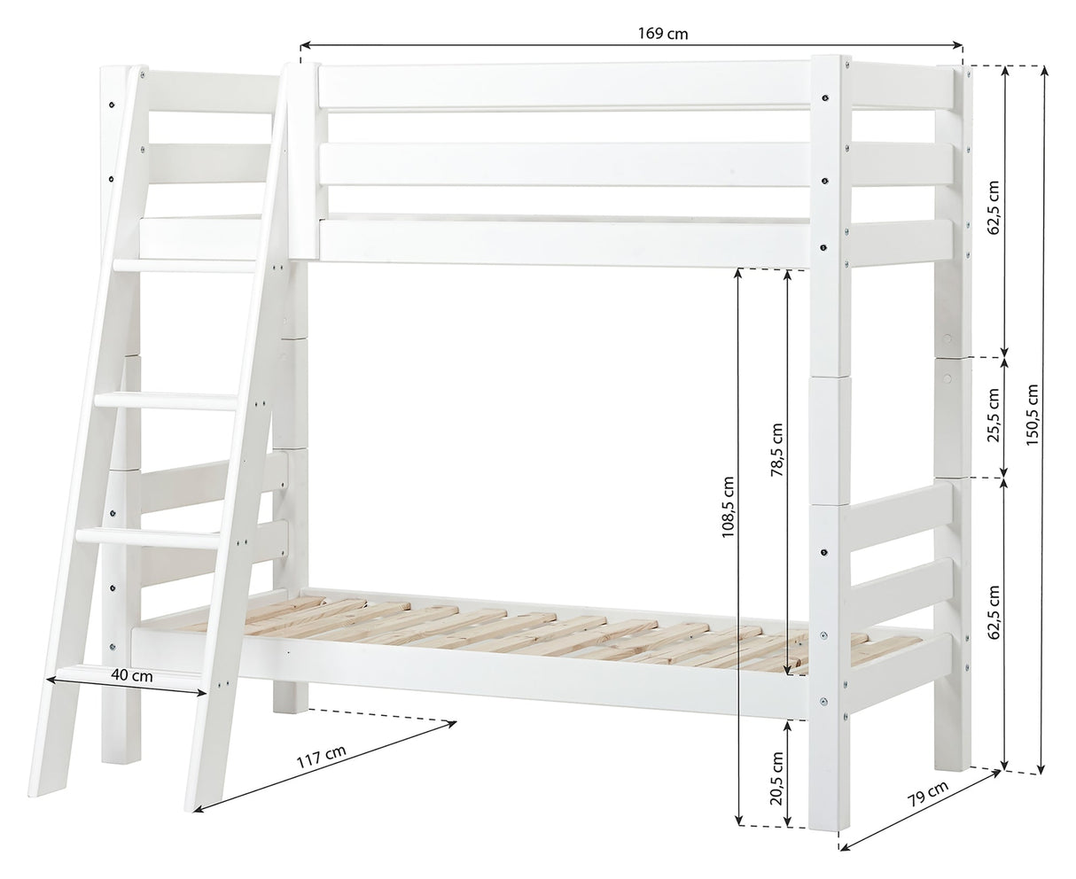 ECO Luxury Junior Bunk Bed with Ladder 70x160