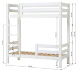 ECO Luxury Bunk Bed with Two Bedhorses 70x160, White