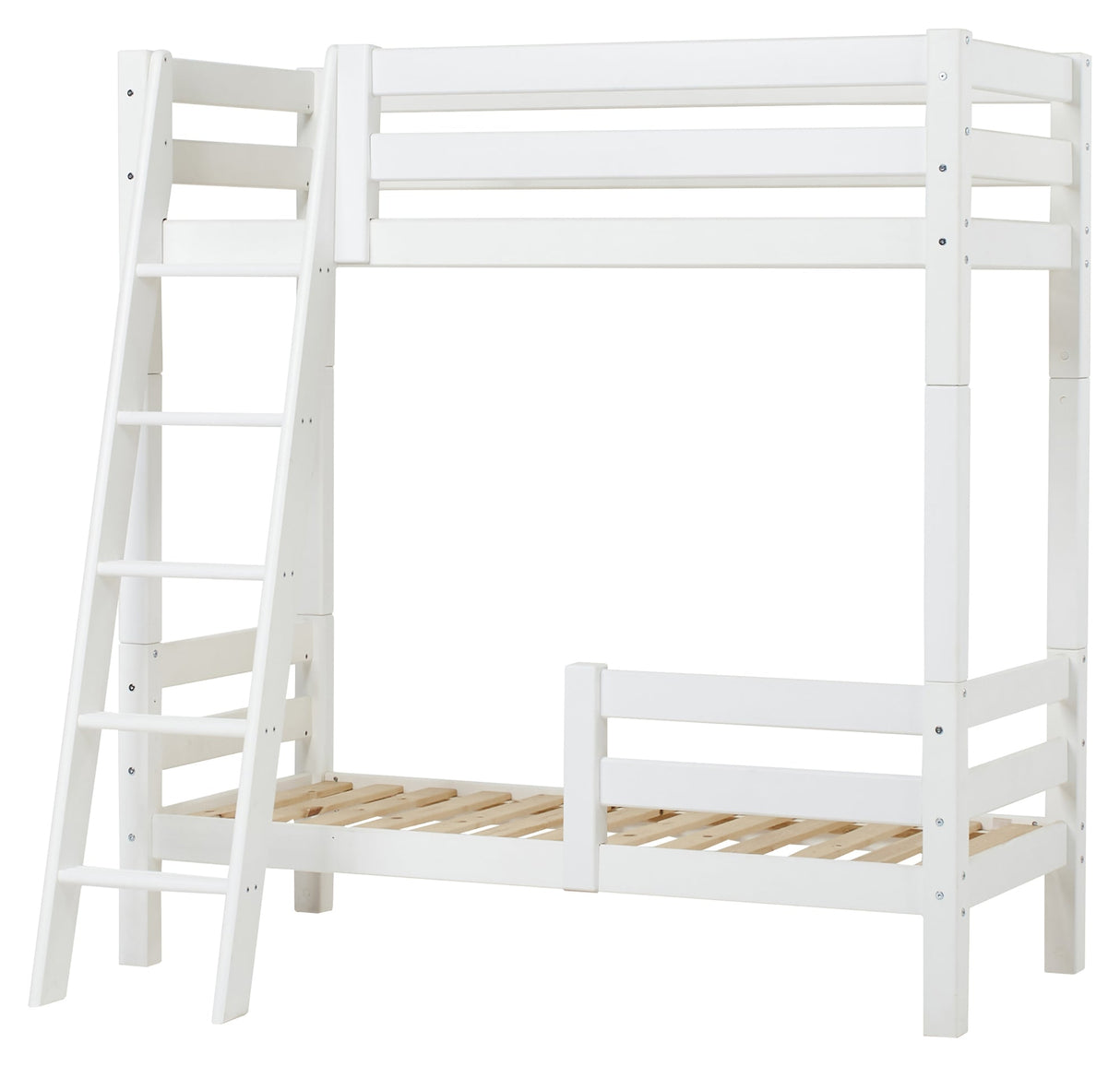 ECO Luxury Bunk Bed with Two Bedhorses and Ladder 70x160, White