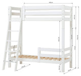 ECO Luxury Bunk Bed with Two Bedhorses and Ladder 70x160, White