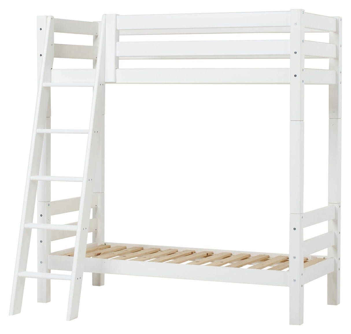 Hoppekids ECO Luxury Bunk Bed with Sloping Ladder 70x160 - White