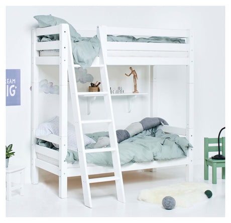 Hoppekids ECO Luxury Bunk Bed with Sloping Ladder 70x160 - White