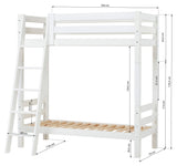 Hoppekids ECO Luxury Bunk Bed with Sloping Ladder 70x160 - White