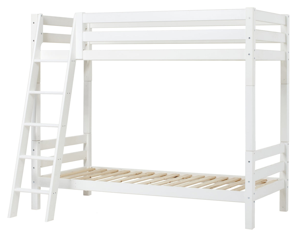 ECO Luxury Bunk Bed with Sloping Ladder 90x200, White