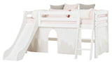 ECO Luxury Half-high bed with ladder, slide and curtain 90x200