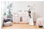 ECO Luxury Half-high bed with ladder, slide and curtain 90x200