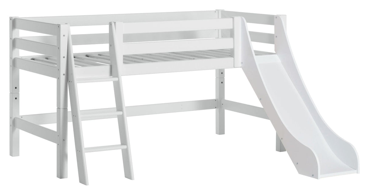 Hoppekids ECO Luxury Half high bed with slide 90x200 - White