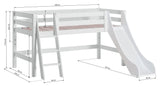 Hoppekids ECO Luxury Half high bed with slide 90x200 - White