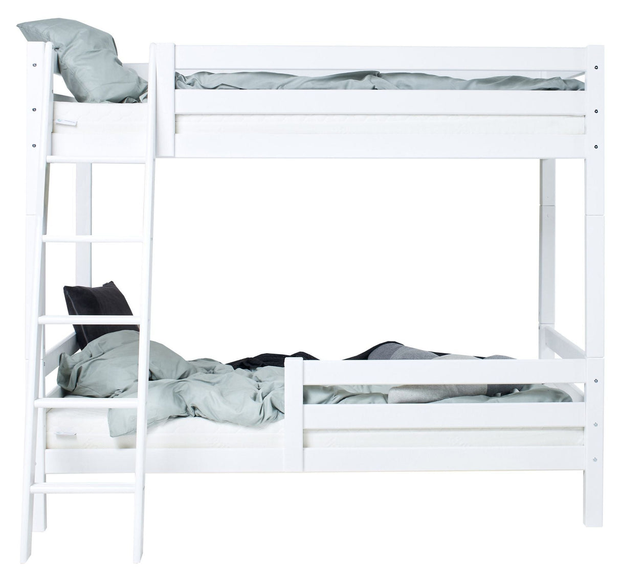 ECO Luxury Bunk bed with two bed horses and ladder 120x200, White