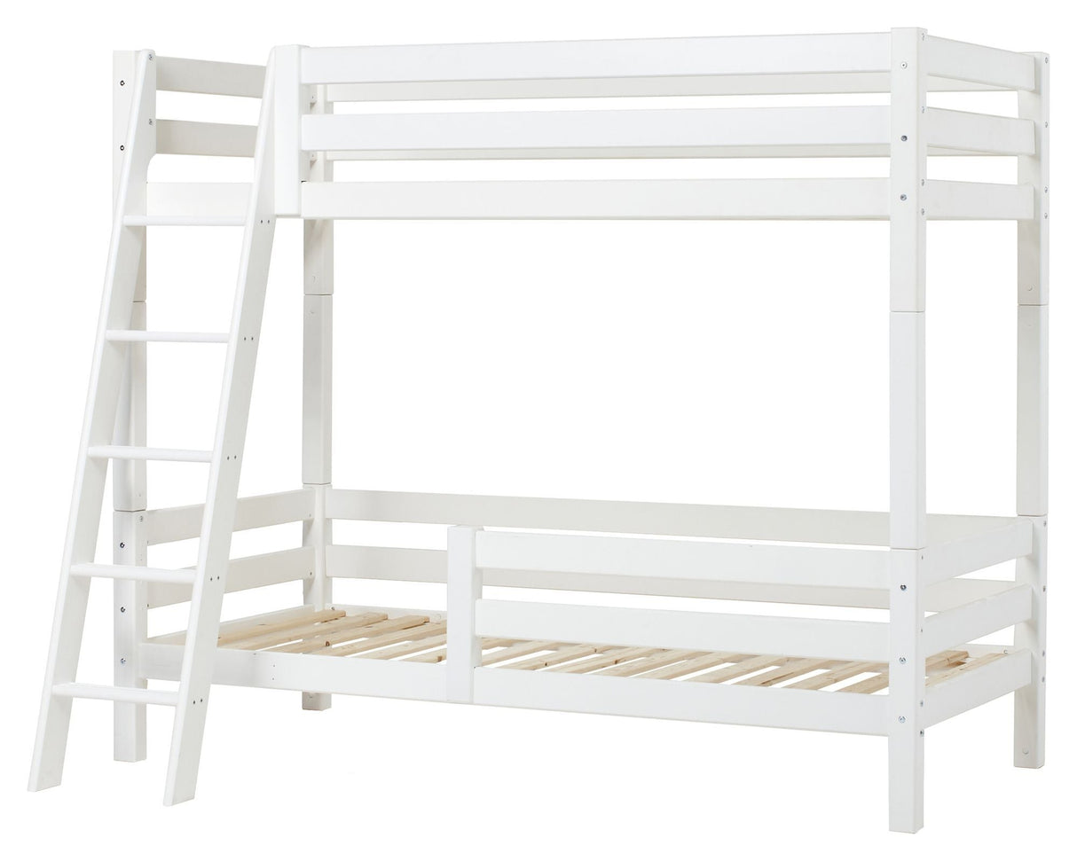 ECO Luxury Bunk Bed with Two Bedhorses and Ladder 90x200, White