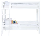 ECO Luxury Bunk Bed with Two Bedhorses and Ladder 90x200, White