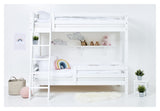 ECO Luxury Bunk Bed with Two Bedhorses and Ladder 90x200, White