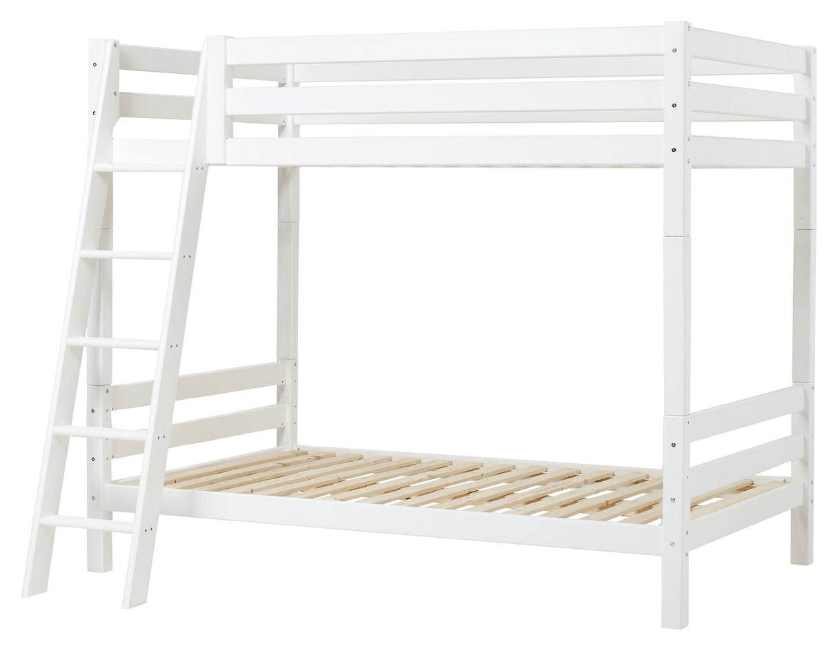 Hoppekids ECO Luxury Bunk Bed with Sloping Ladder 120x200 - White