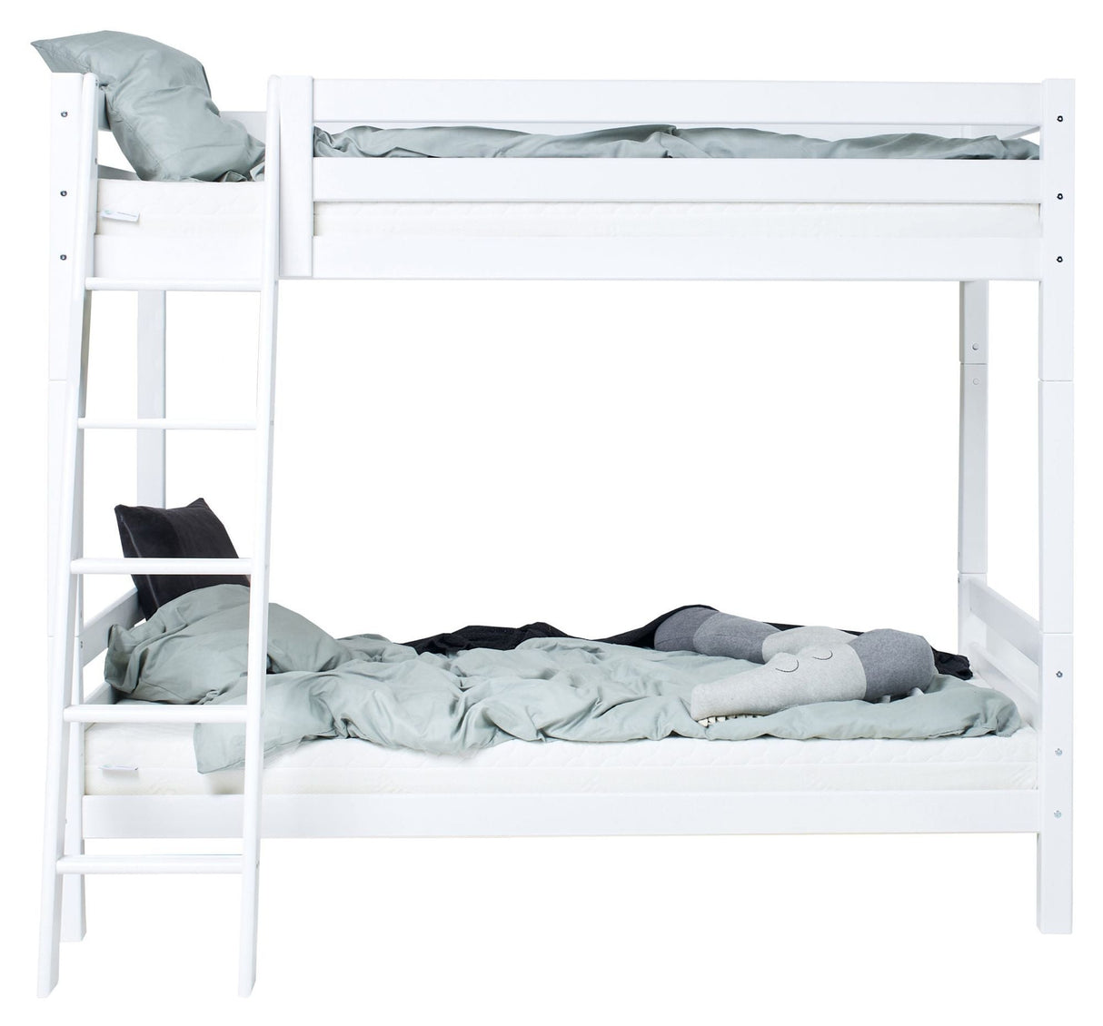 Hoppekids ECO Luxury Bunk Bed with Sloping Ladder 120x200 - White