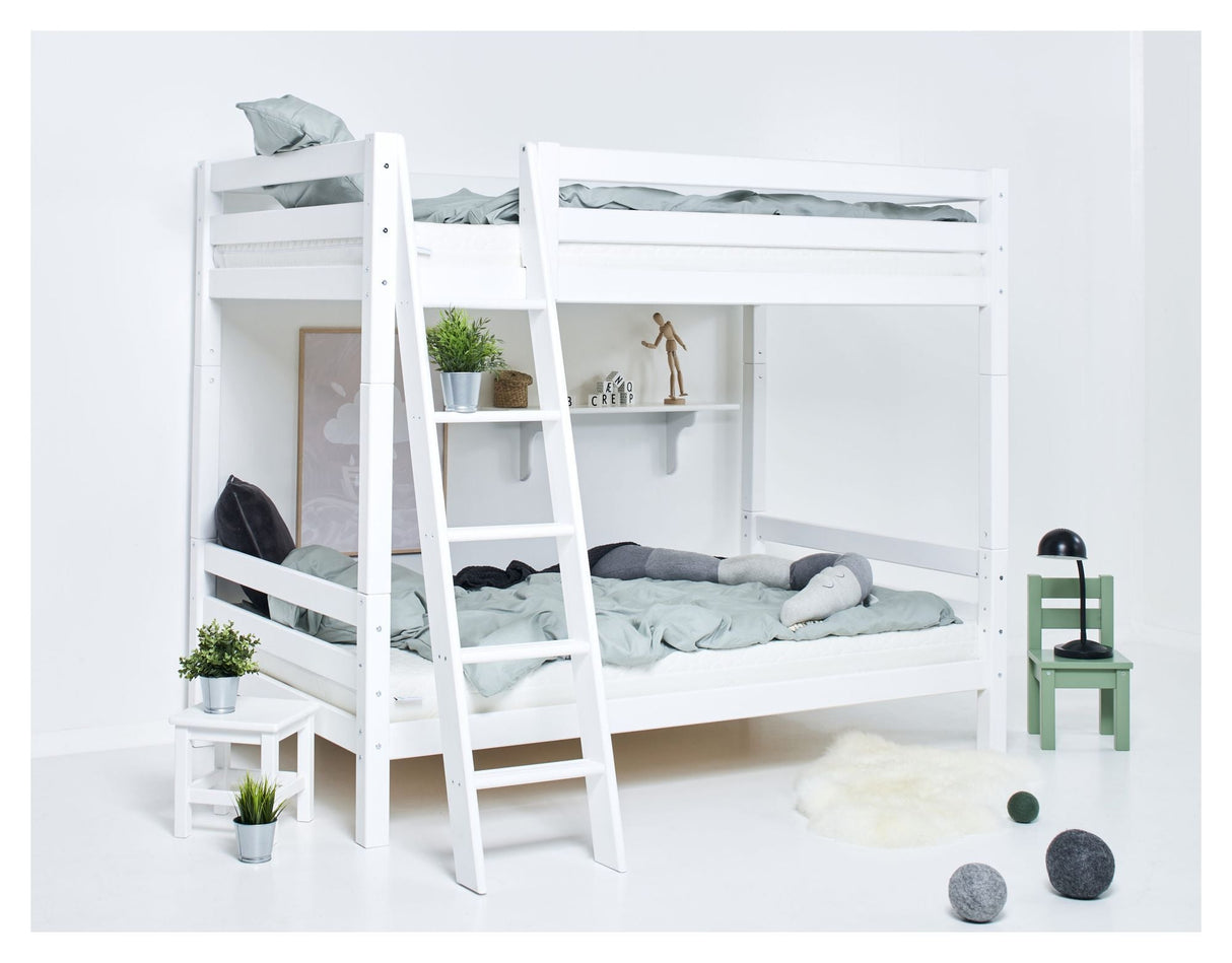 Hoppekids ECO Luxury Bunk Bed with Sloping Ladder 120x200 - White