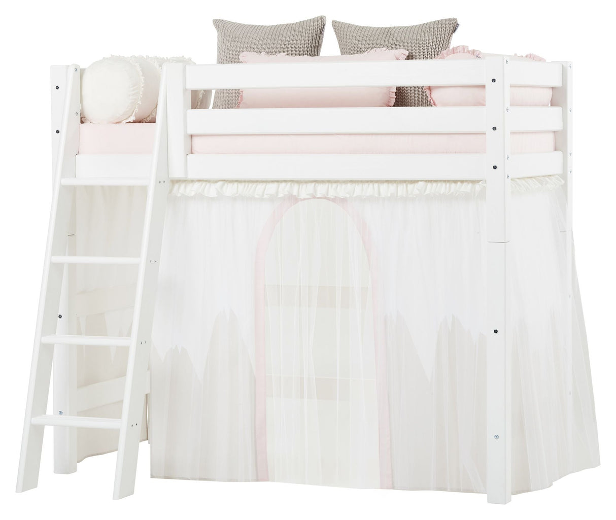 ECO Luxury Medium bed with ladder and curtain 70x160