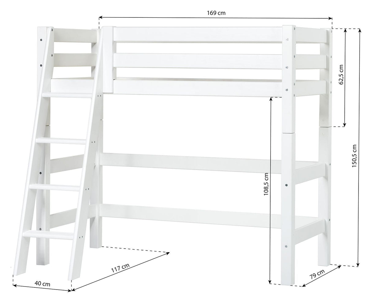 ECO Luxury Medium bed with ladder and curtain 70x160