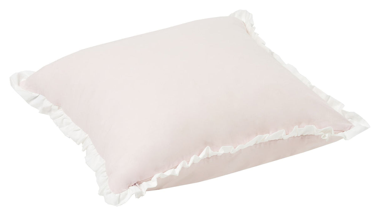 Hoppekids pillow with ruffles, White and pink, Winter Wonderland