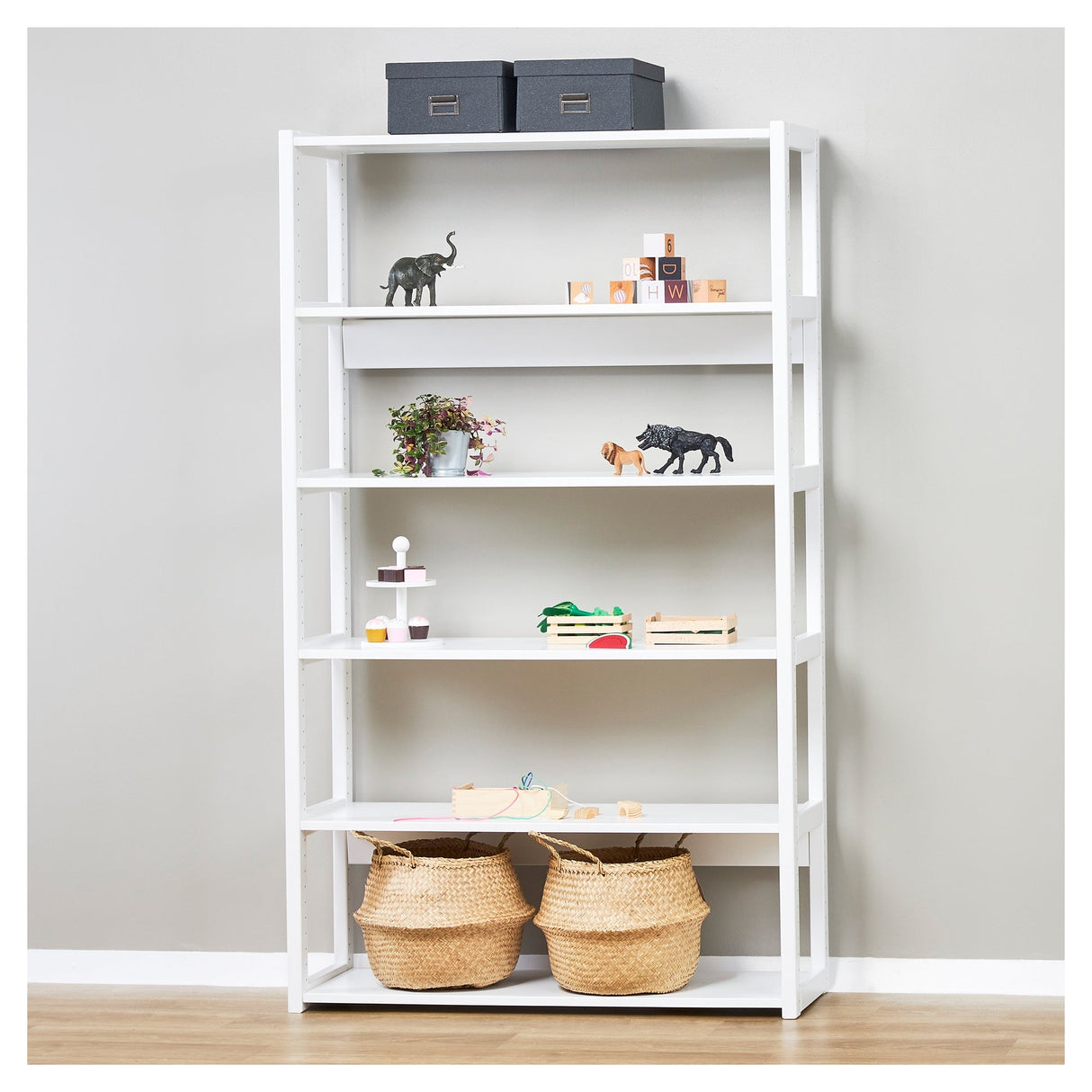 Hoppekids Storey Shelf - 1 section w. 6 shelves - 100 cm