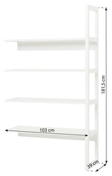 Hoppekids Storey Shelf - 1/2 section w. 4 shelves - 100 cm