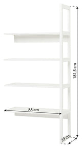 Hoppekids Storey Shelf - 1/2 section w. 4 shelves - 80 cm